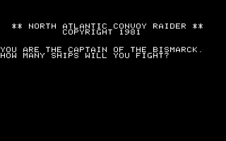 North Atlantic Convoy Raider Title Screen